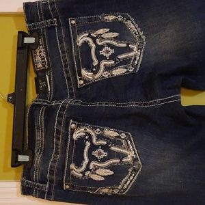 Grace in LA Easy Fit Western Steerhead Bootcut Jeans Size 33 NWOT